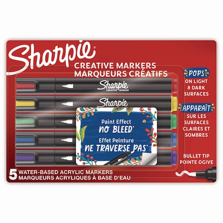 Sharpie Creative Markers, Medium Bullet Tip, Assorted Colors, 5PK 2196902